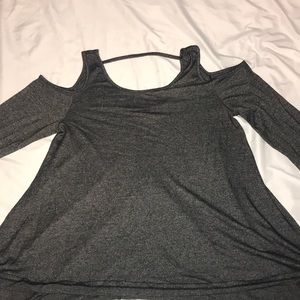 Grey, cut out shoulder top